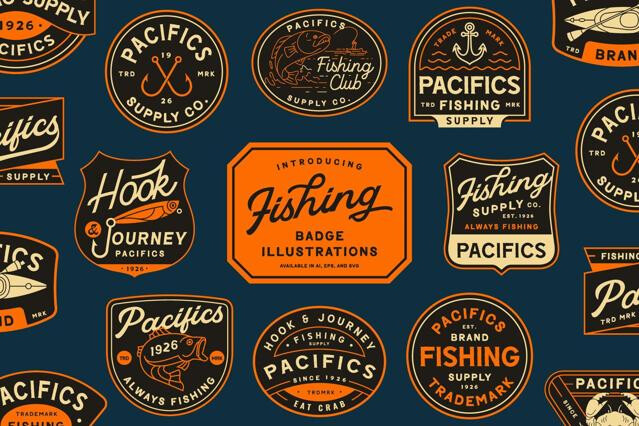Vintage Fishing Logo Templates