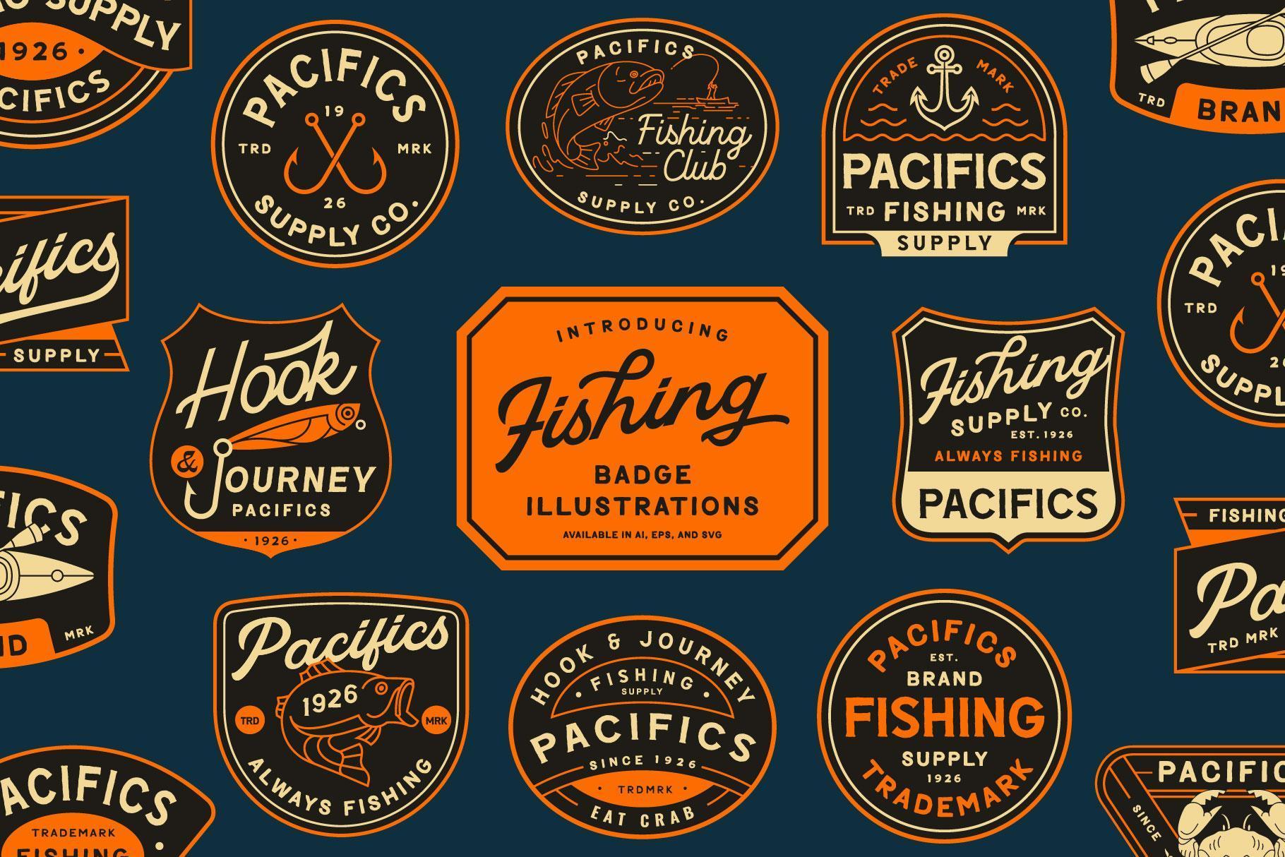 Vintage Fishing Logo Templates