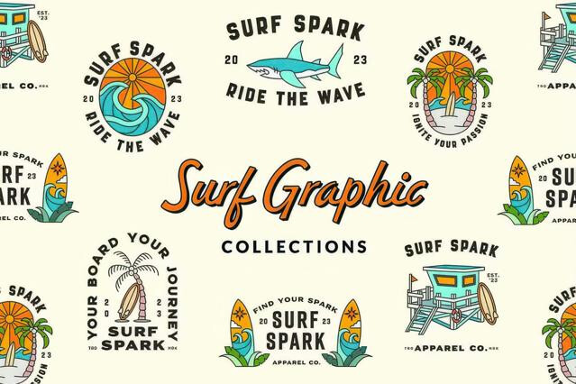 Vintage Surfing Illustration
