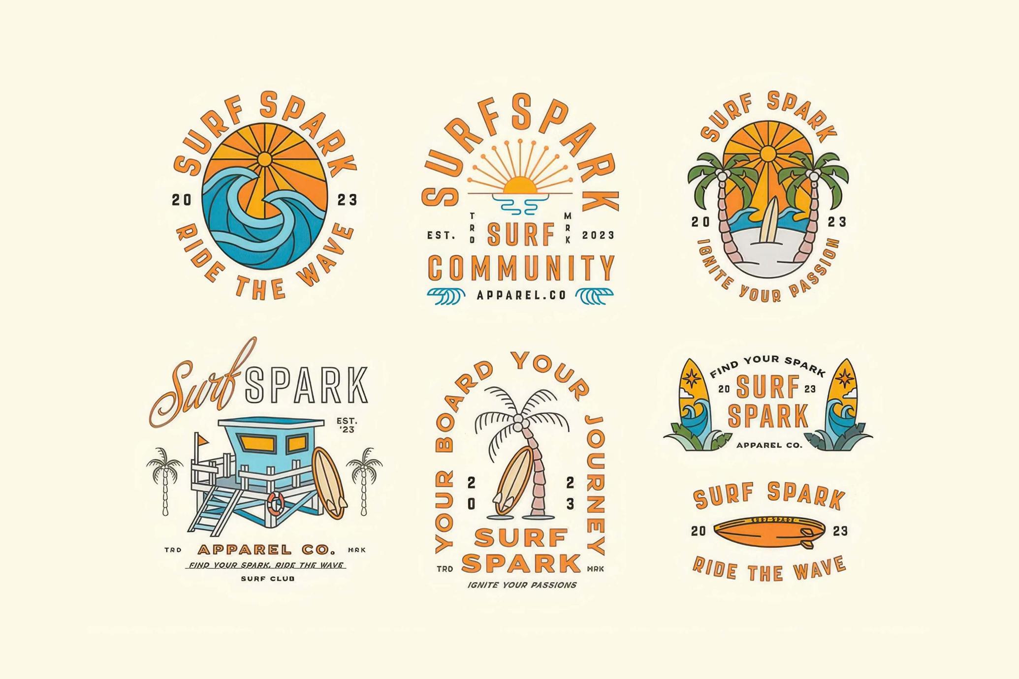 Vintage Surfing Illustration