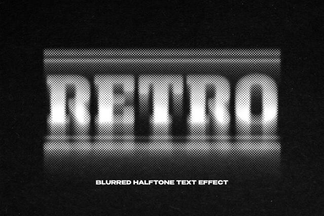 Blurred Halftone Text Effect