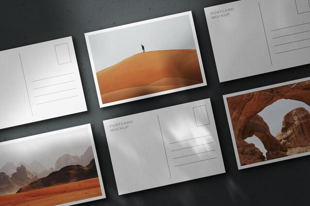 Tiled A6 Postcards Mockup