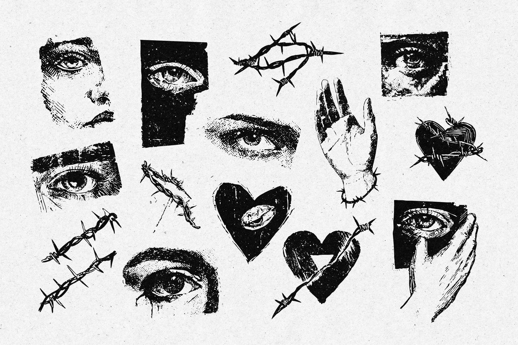 Dark Romance Hand-Drawn Elements