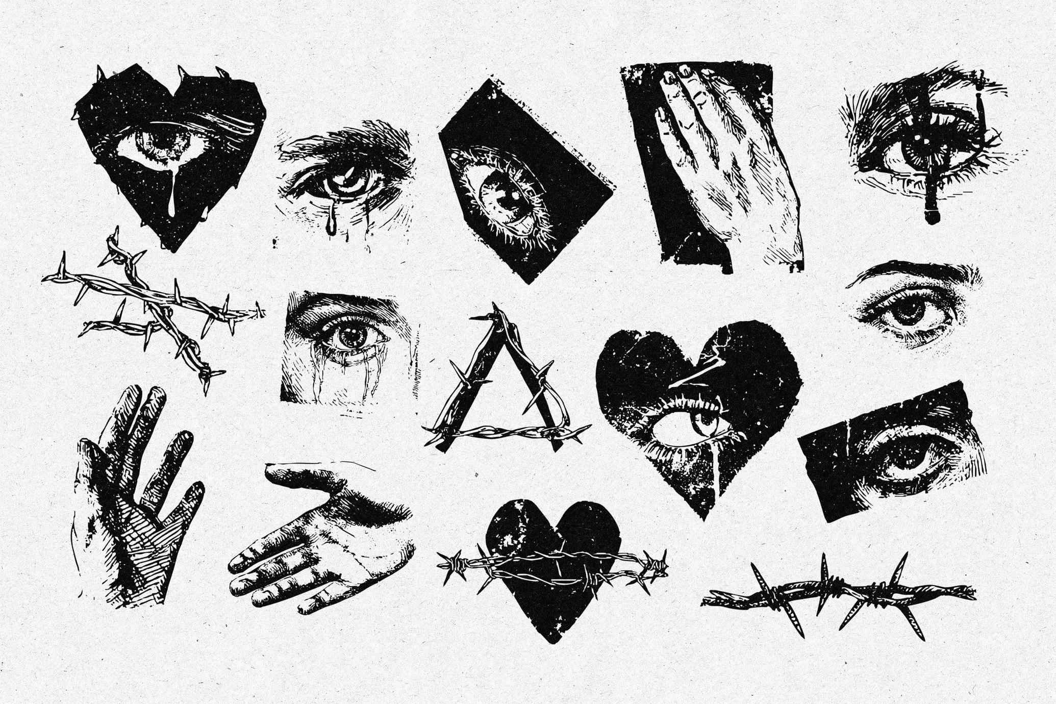 Dark Romance Hand-Drawn Elements