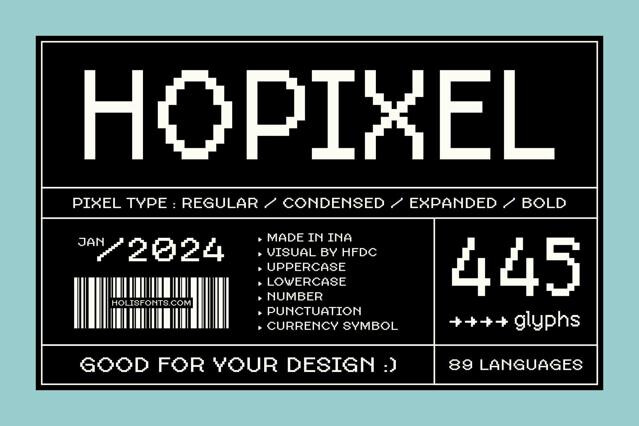 Hopixel Pixel Font Family