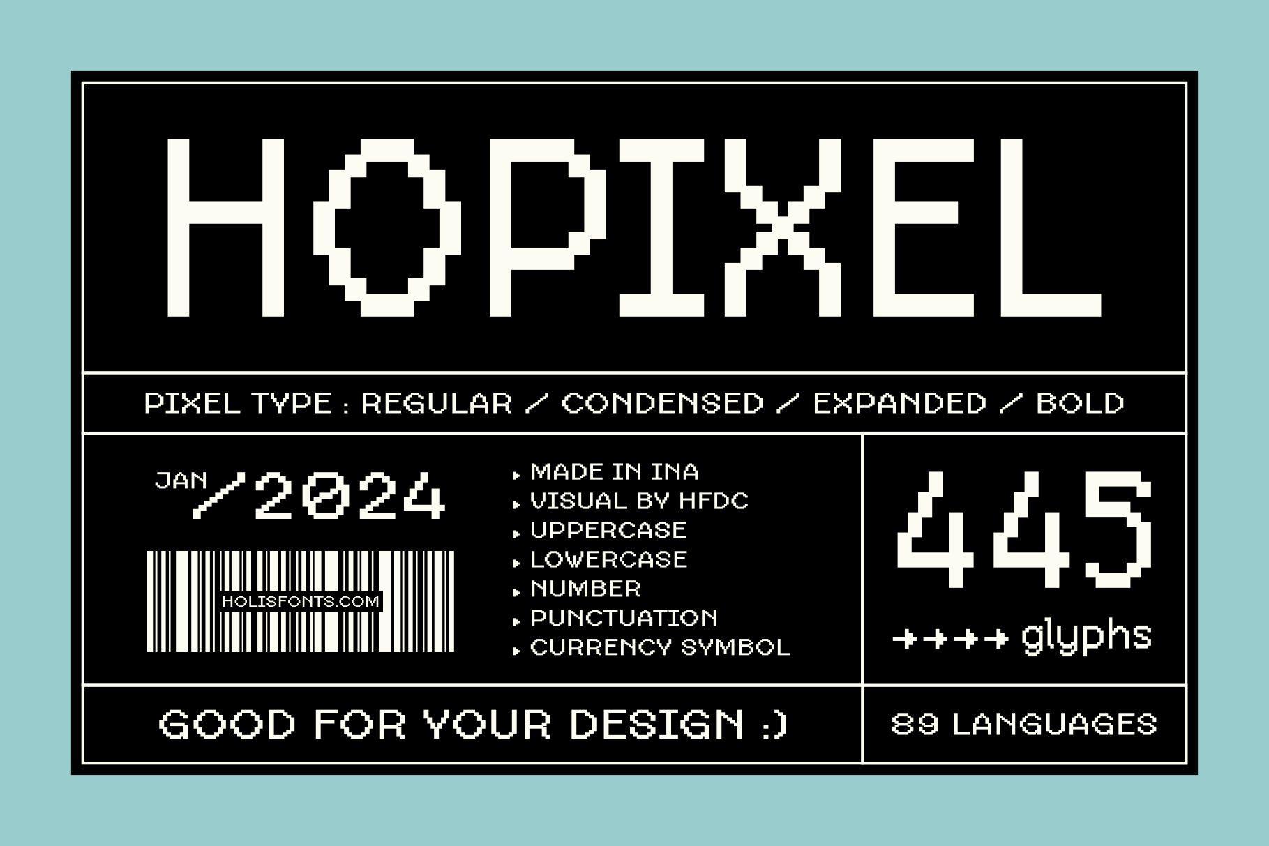 Hopixel Pixel Font Family