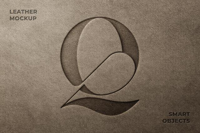 Leather Pressed Text & Logo Mockup