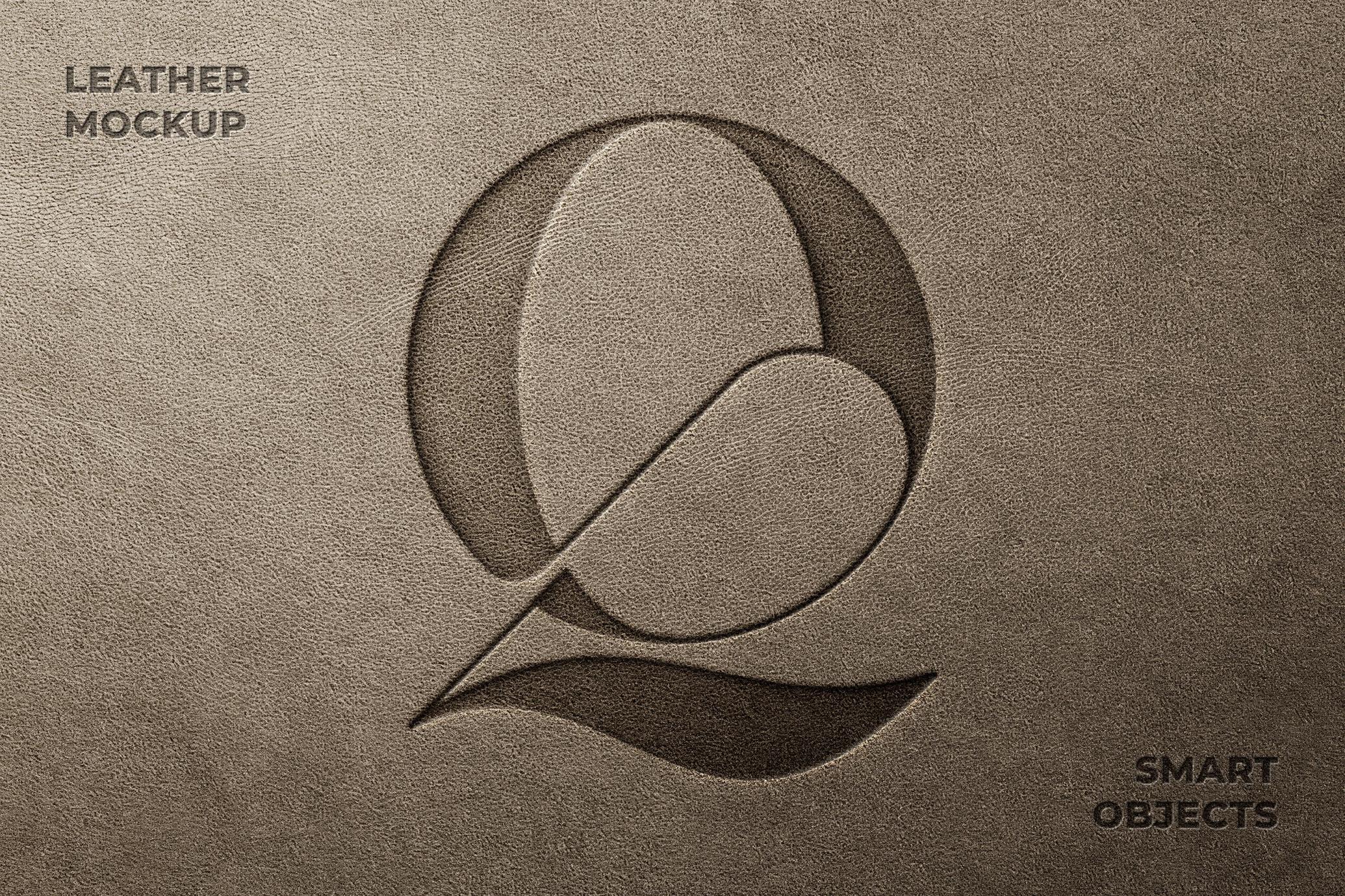 Leather Pressed Text & Logo Mockup