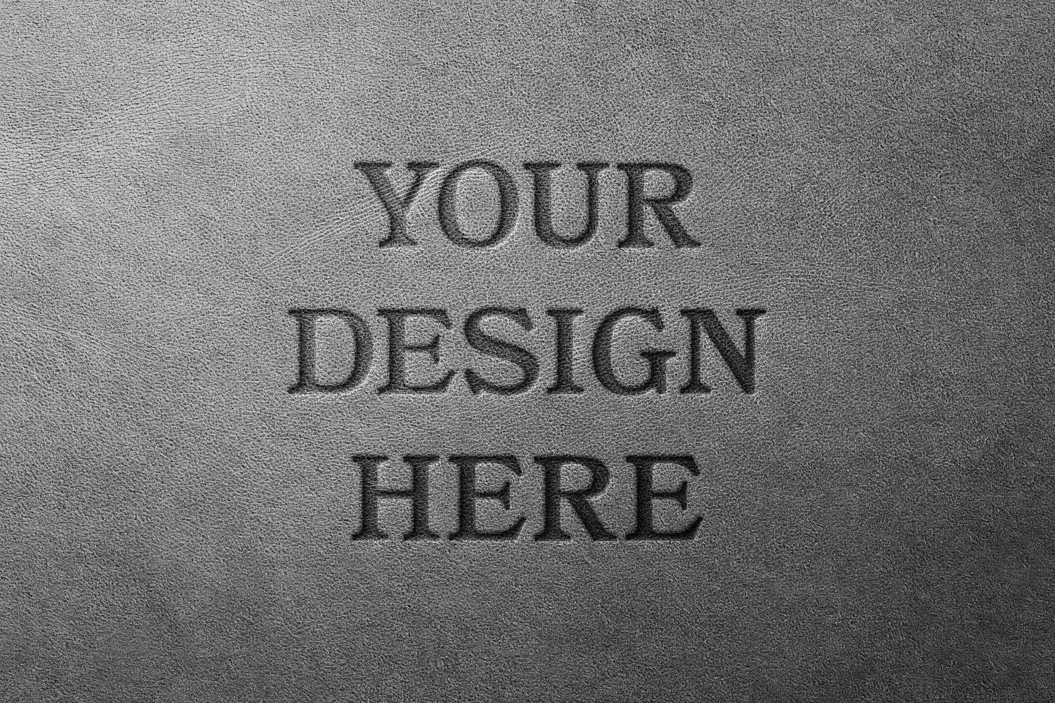 Leather Pressed Text & Logo Mockup