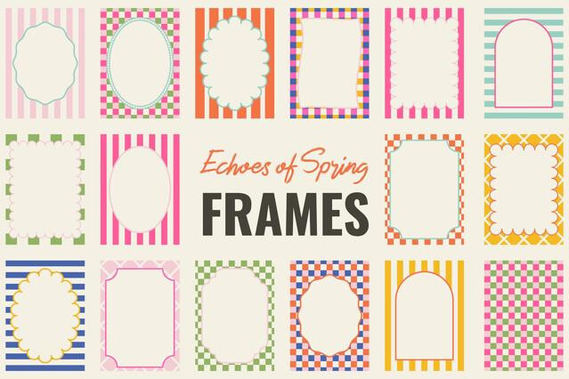 Echoes of Spring: Wavy & Striped Frames