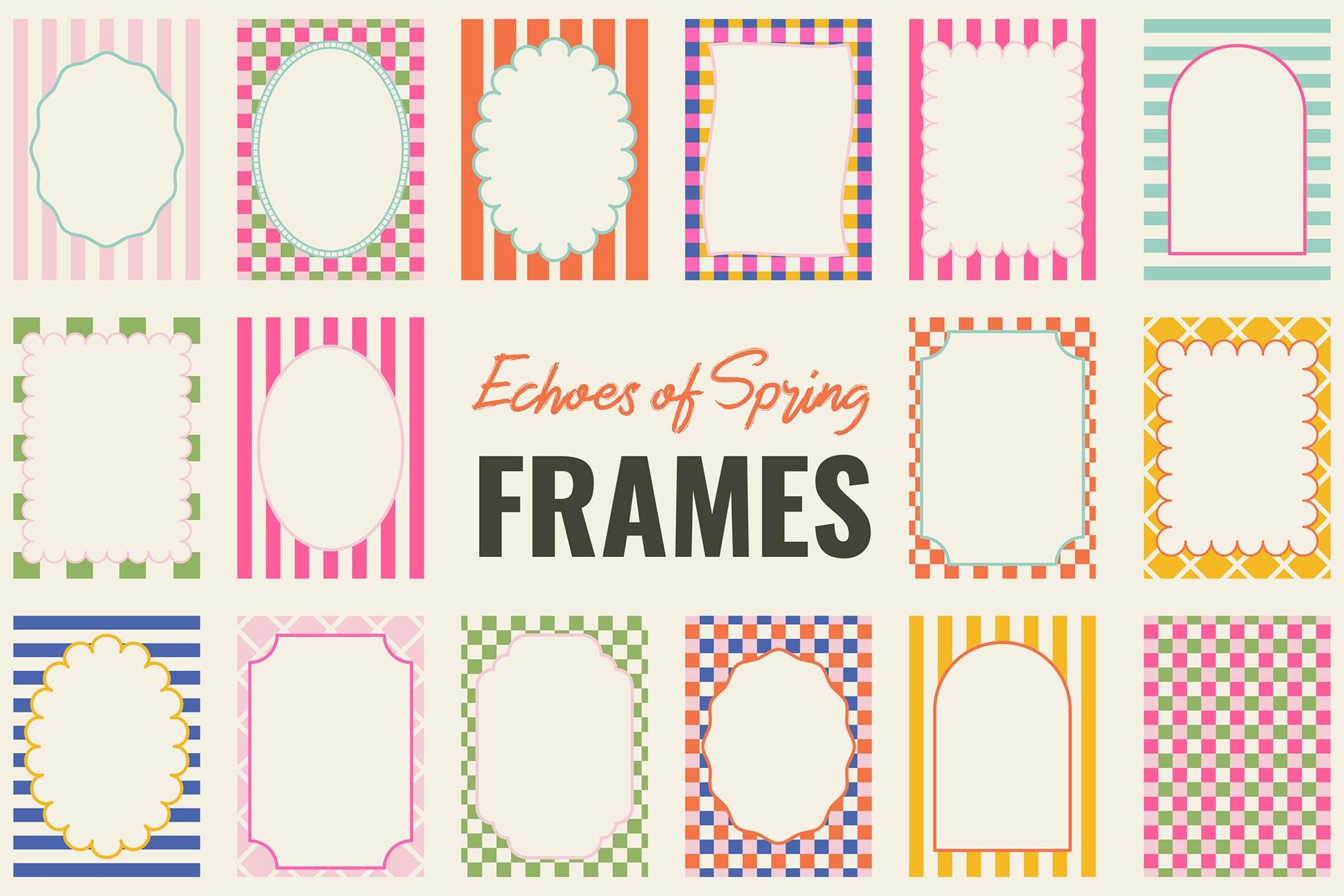 Echoes of Spring: Wavy & Striped Frames