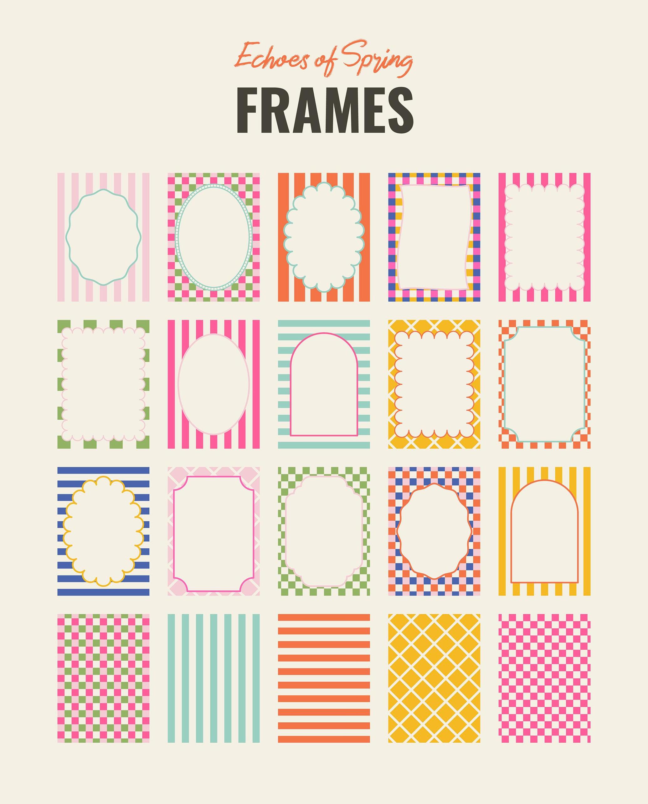 Echoes of Spring: Wavy & Striped Frames