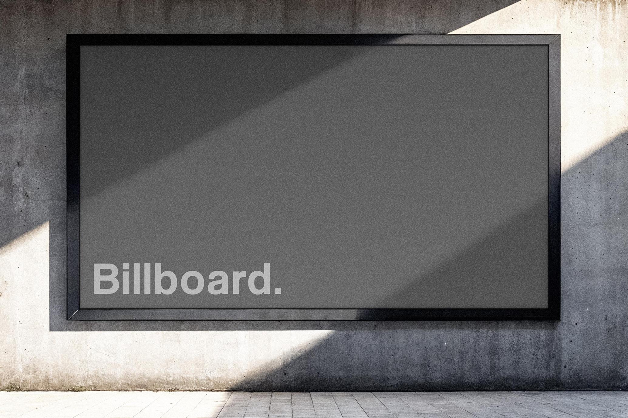 Outdoor Billboard Mockup with Shadow