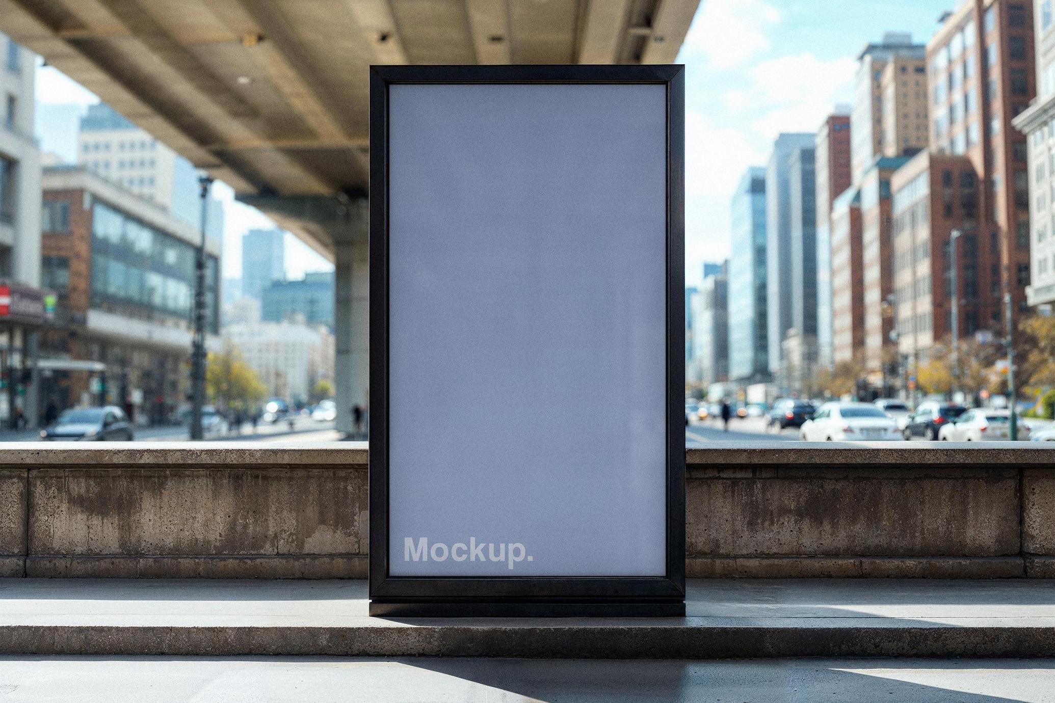 Vertical Outdoor Billboard Mockup