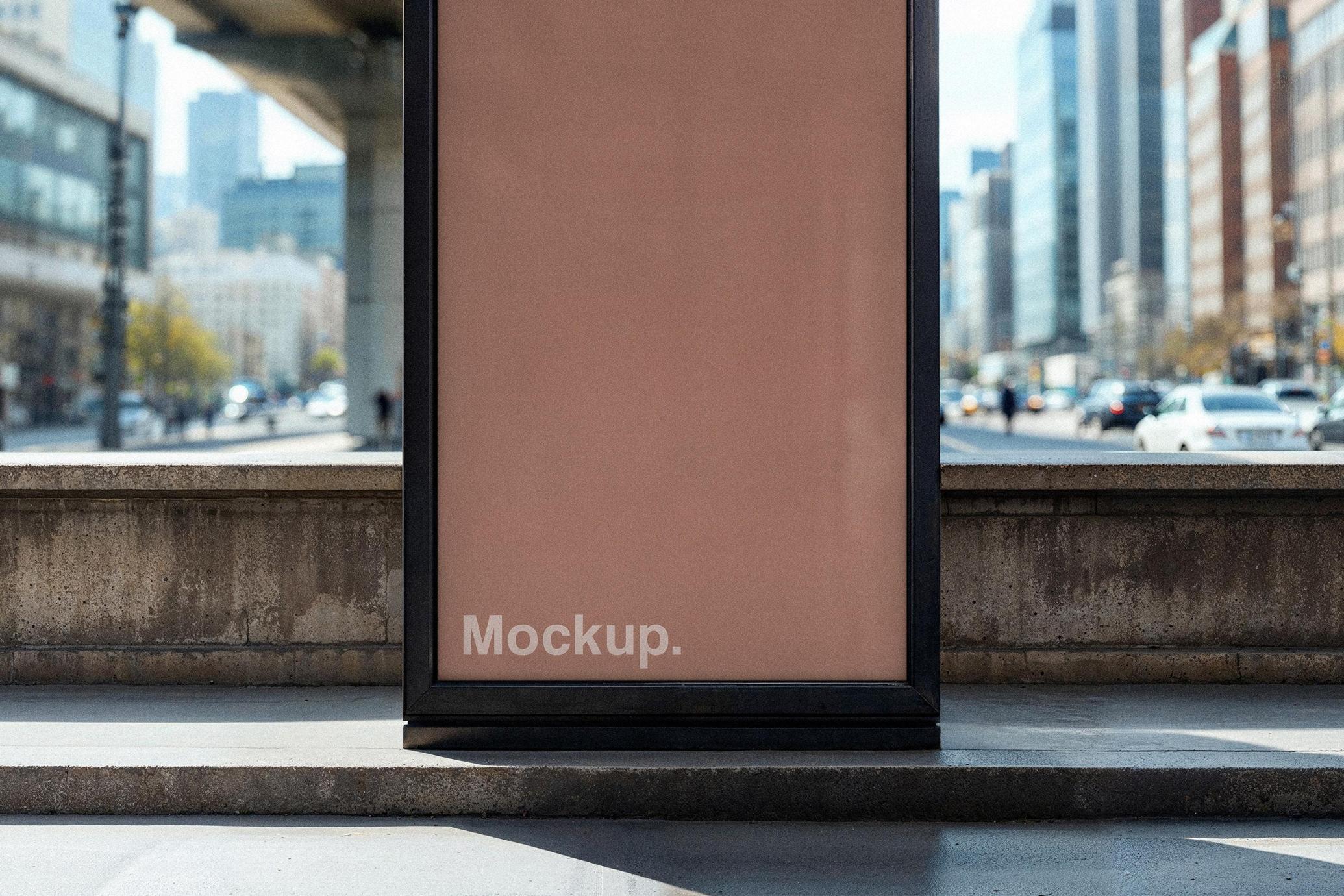 Vertical Outdoor Billboard Mockup