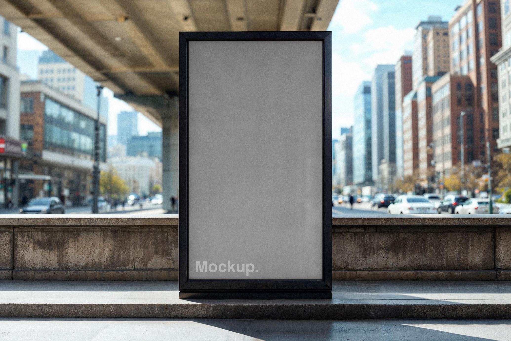 Vertical Outdoor Billboard Mockup