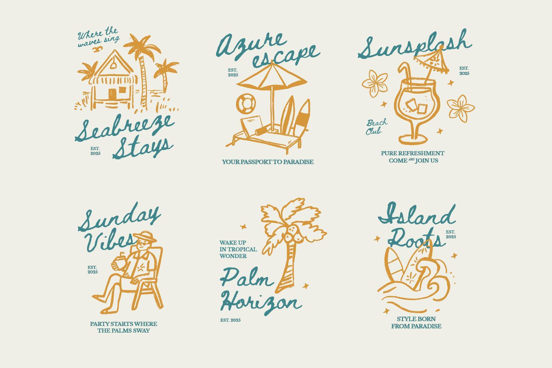 Tropical Aesthetic Illustration