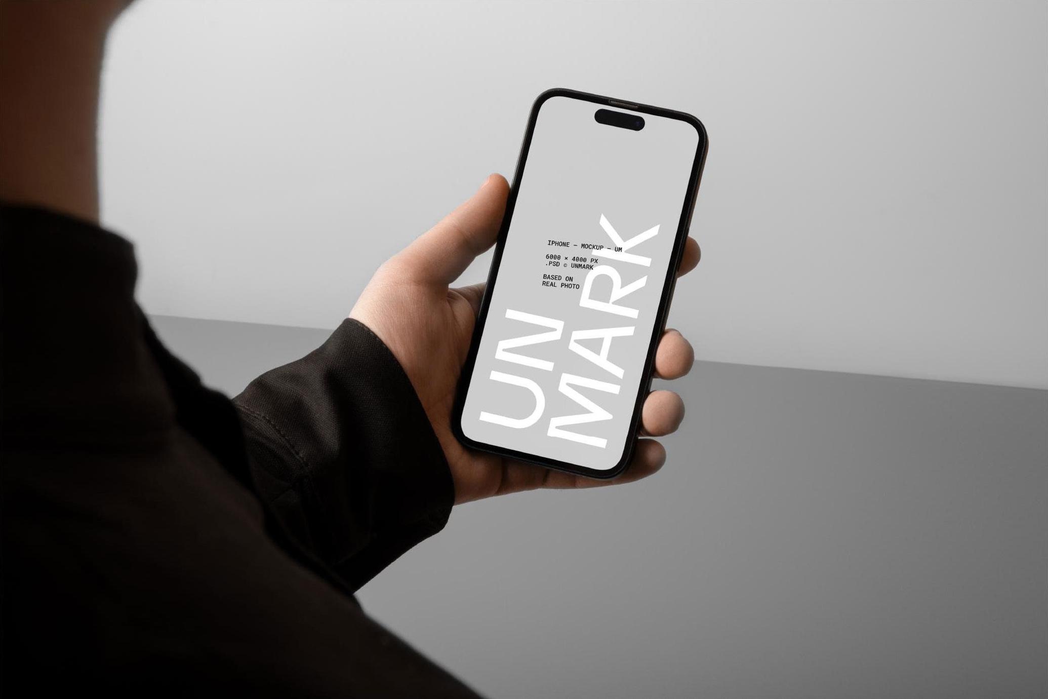 iPhone in Hand Mockup