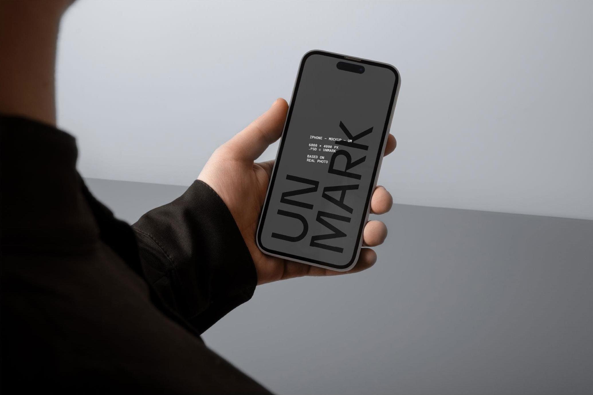 iPhone in Hand Mockup