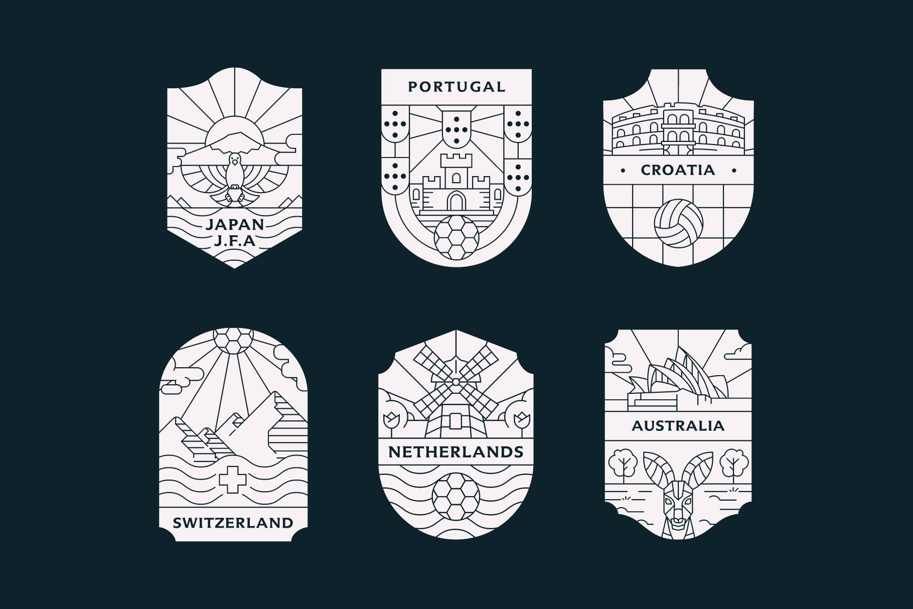World Cup Team Badges Collection