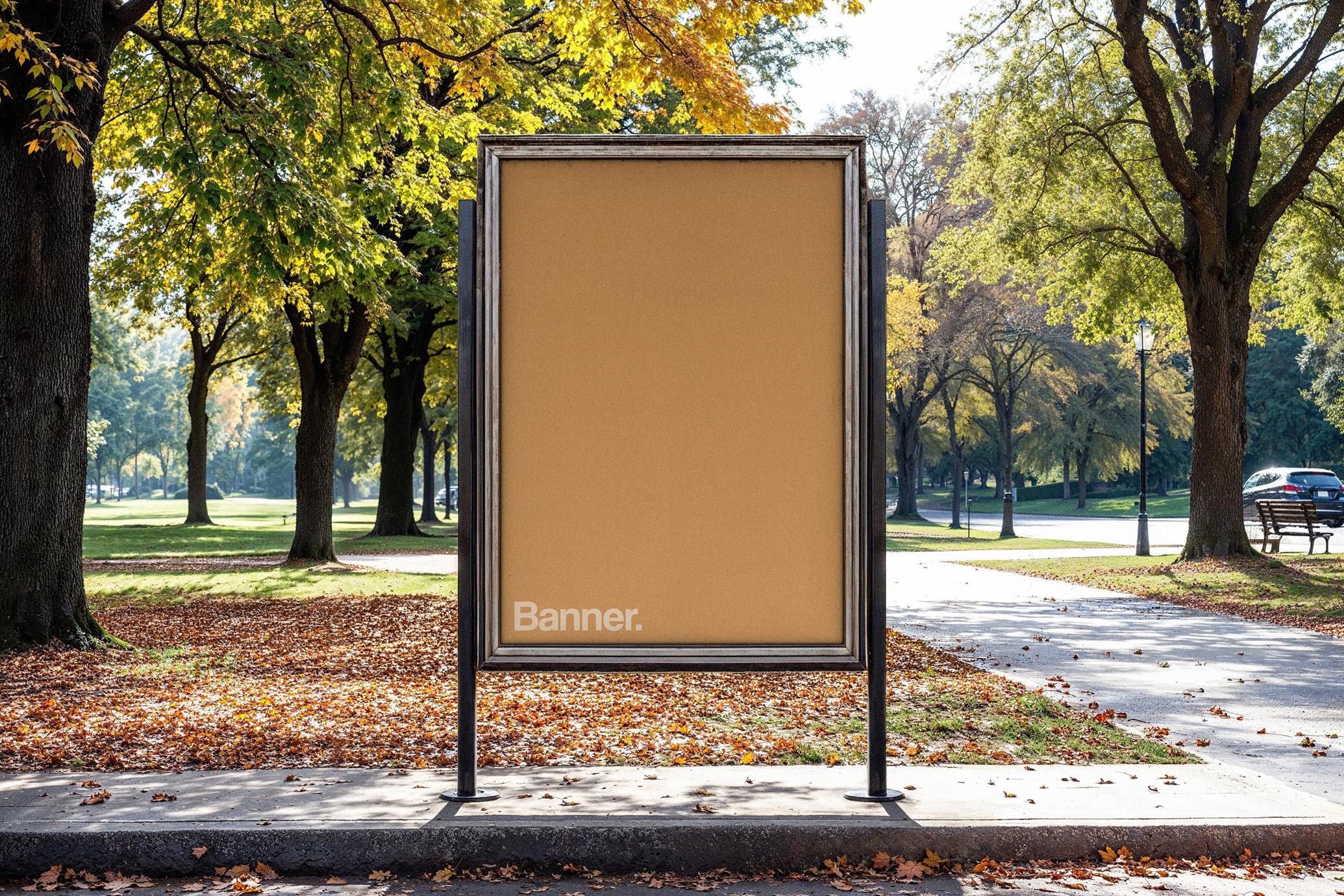 Vertical Park Banner Mockup
