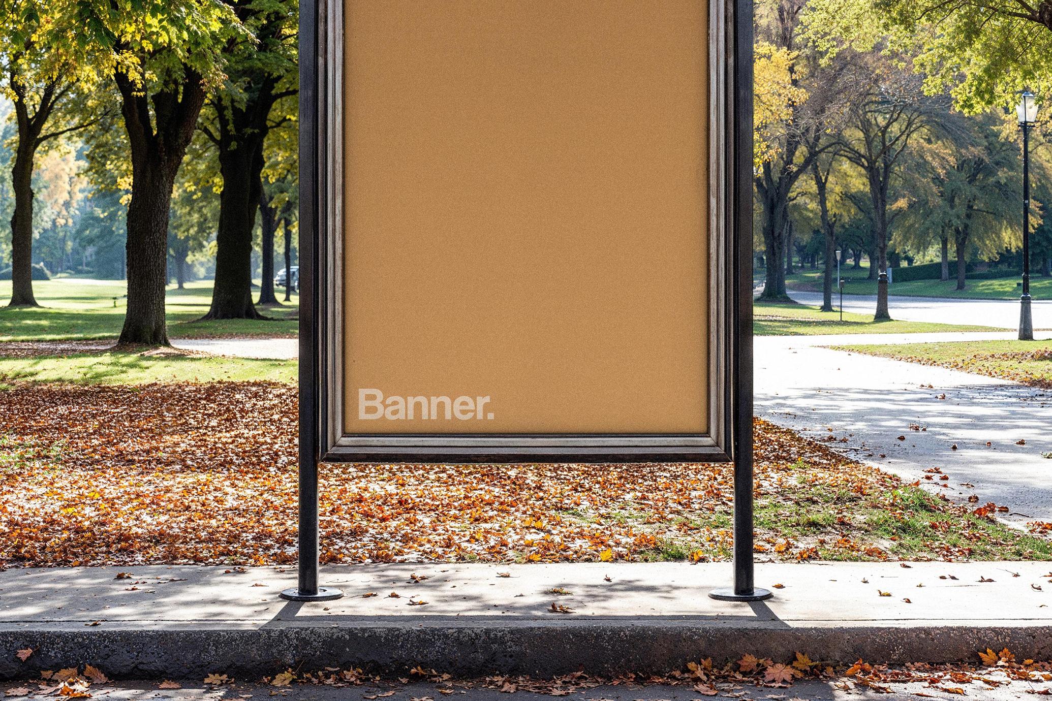 Vertical Park Banner Mockup