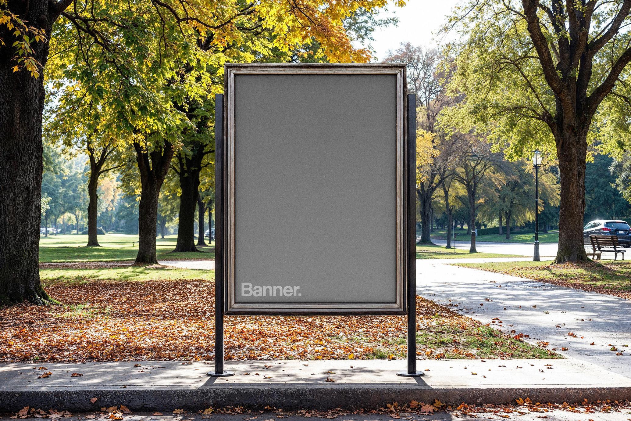 Vertical Park Banner Mockup