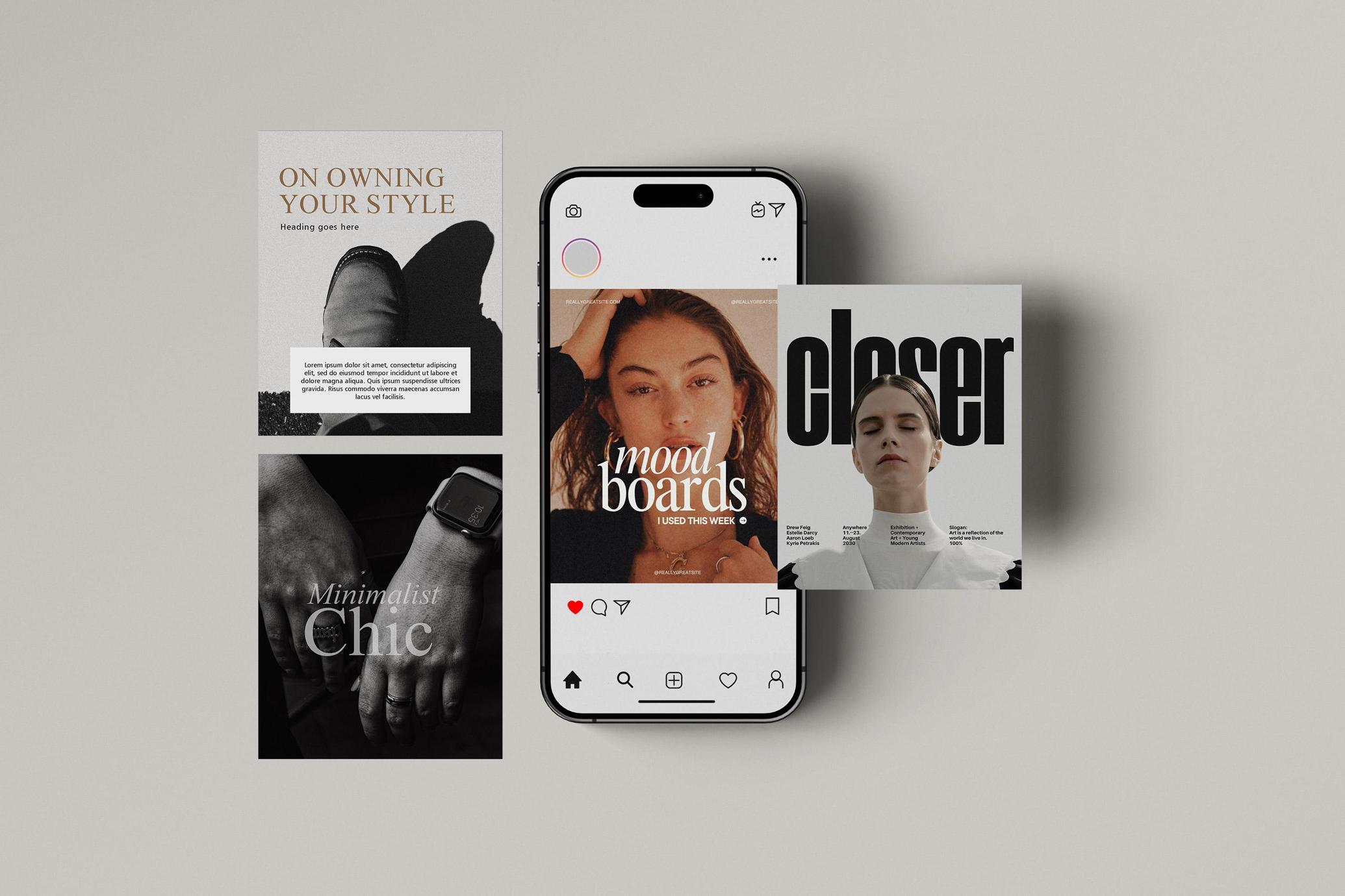 iPhone Display & Card Layout Mockup