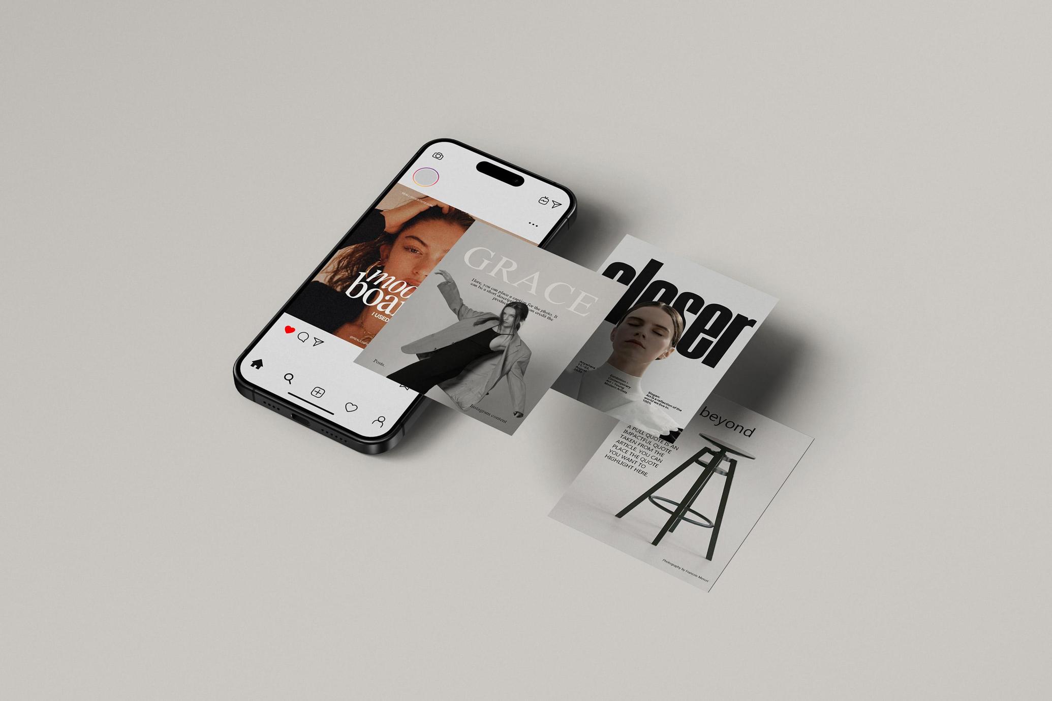 Isometric Instagram Mockup Scene