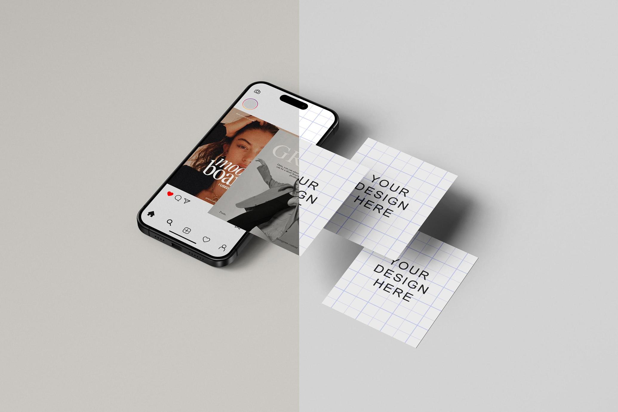 Isometric Instagram Mockup Scene