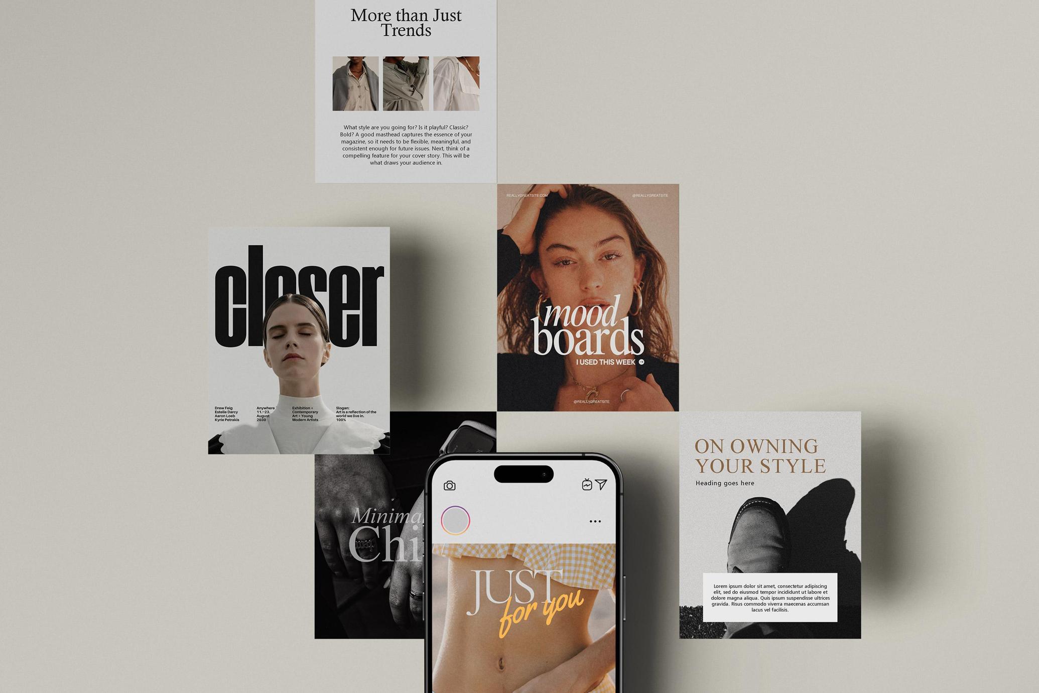 Feed Layout & Editorial Cards Mockup