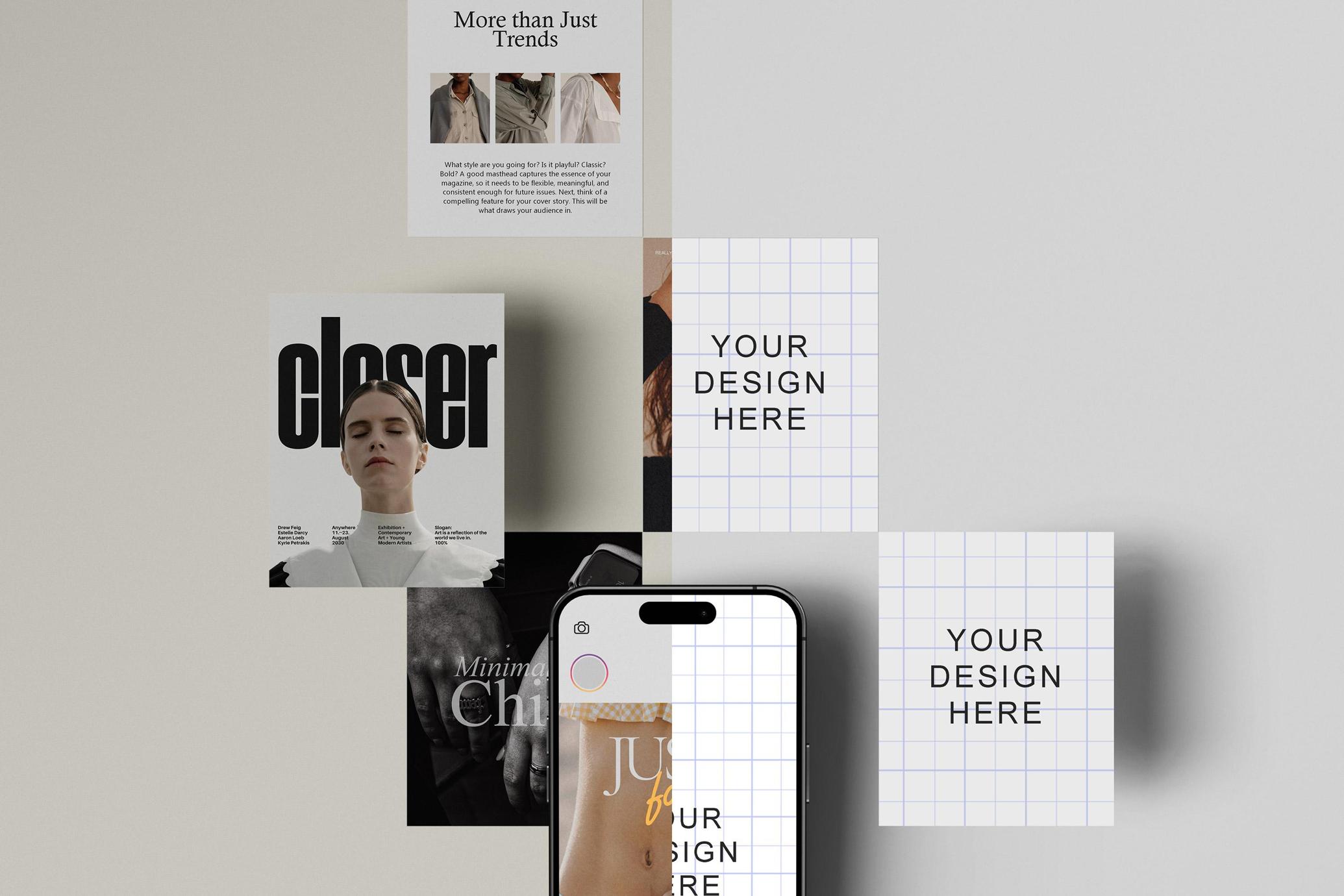 Feed Layout & Editorial Cards Mockup