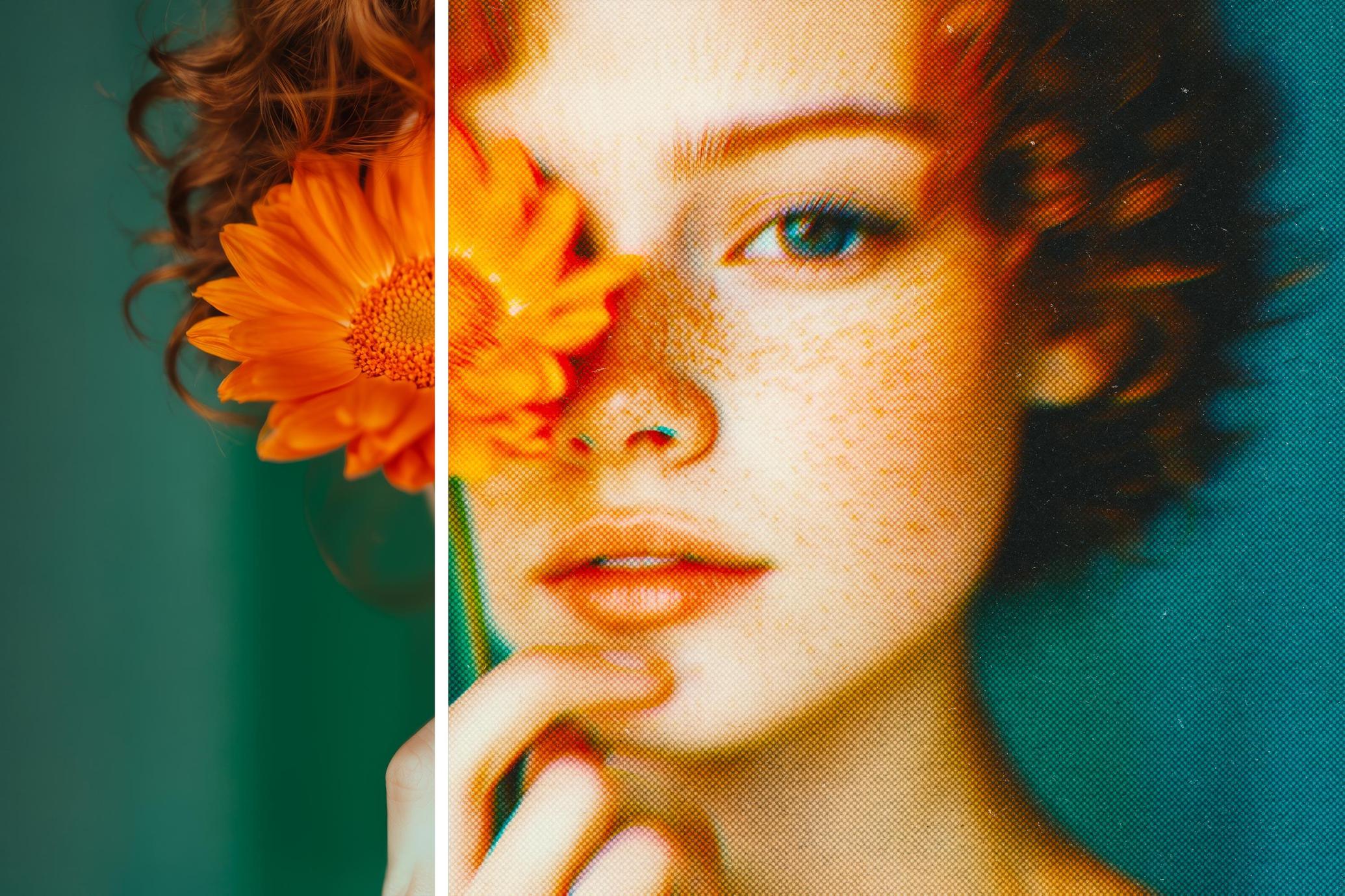 Halftone Distortion Photo Effect