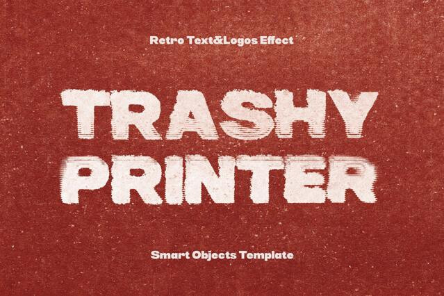 Trashy Printer Text & Logo Effect