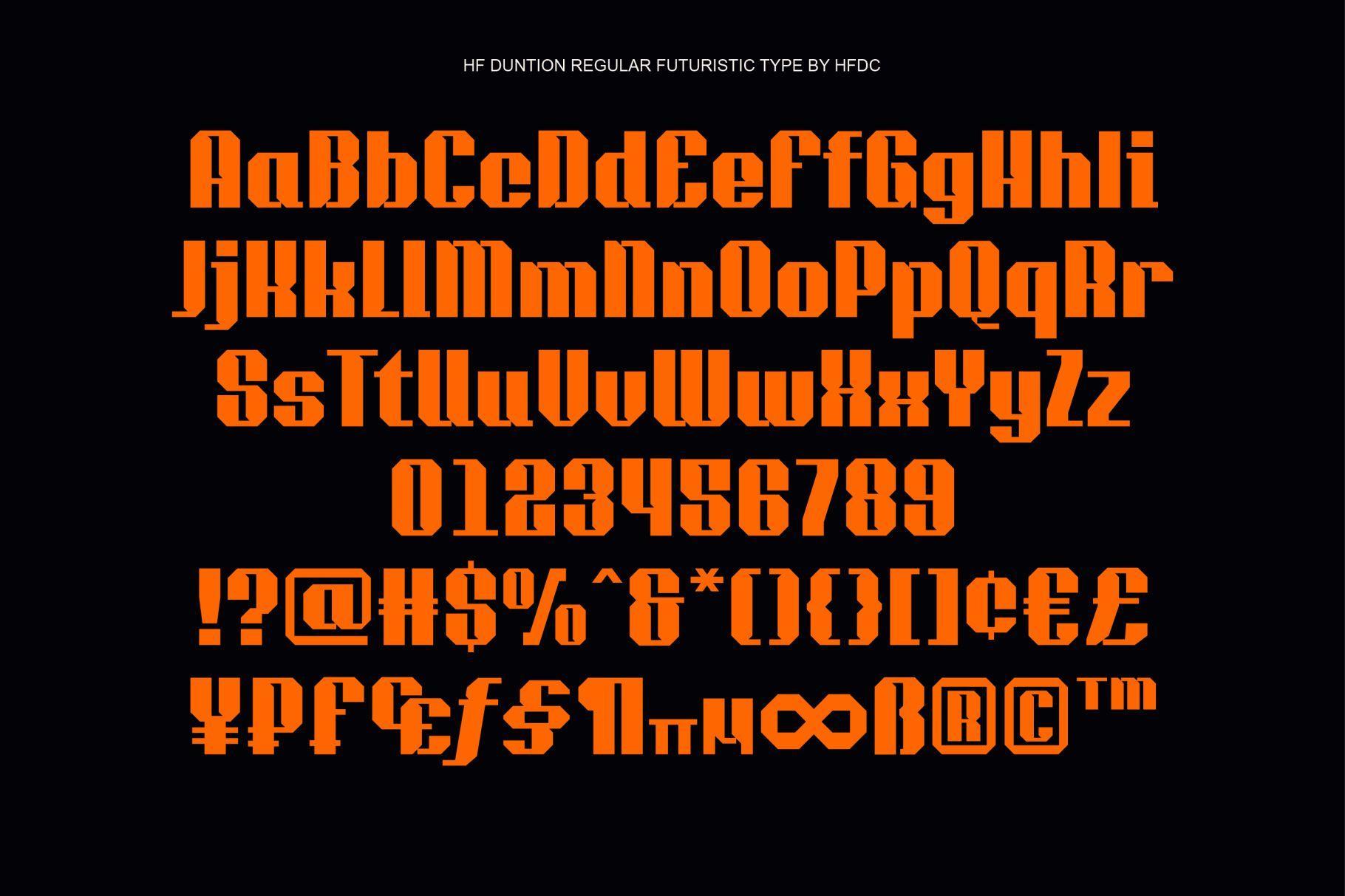 HF Duntion Futuristic Font