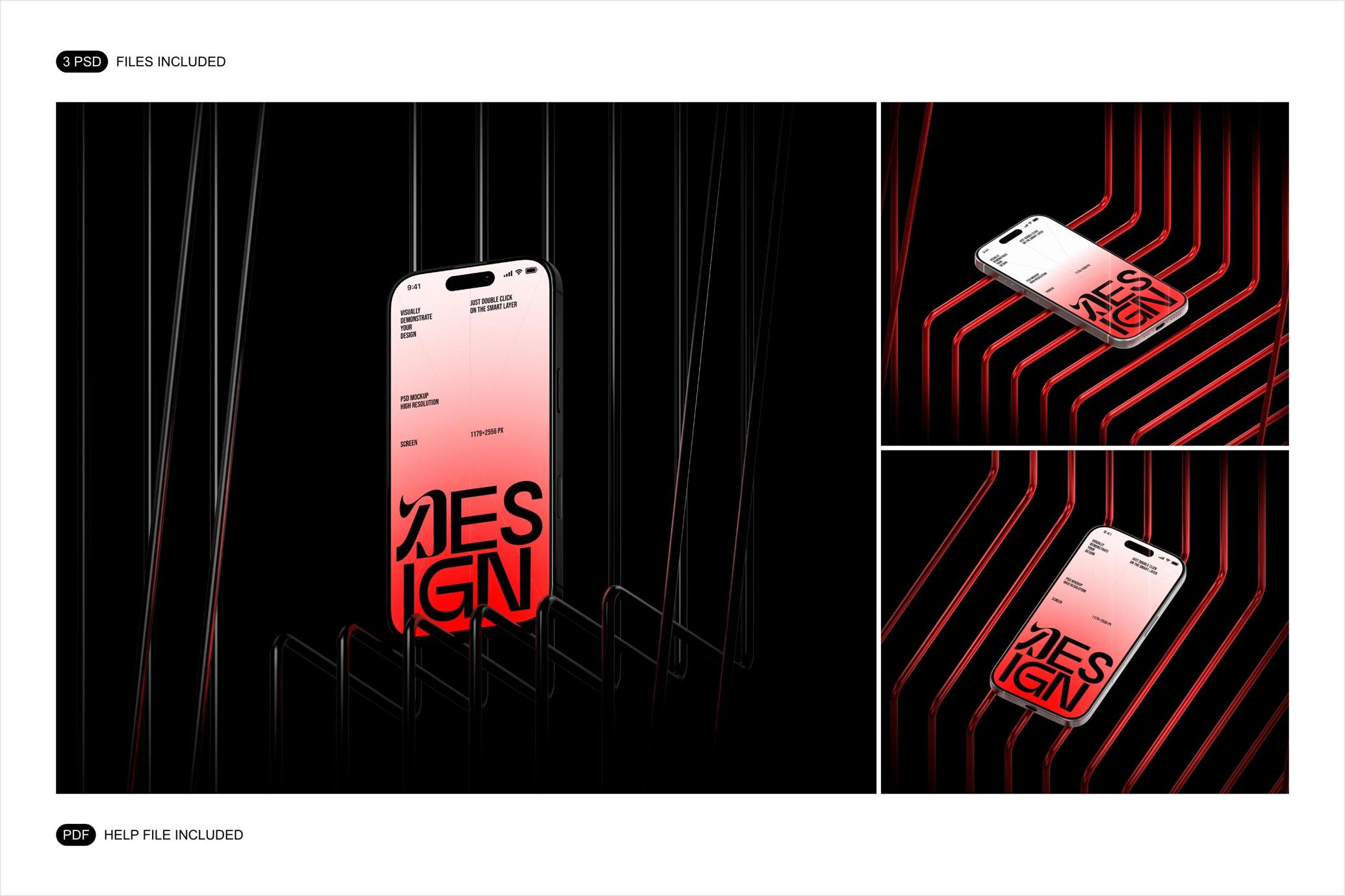 iPhone 16 Pro Mockup Set