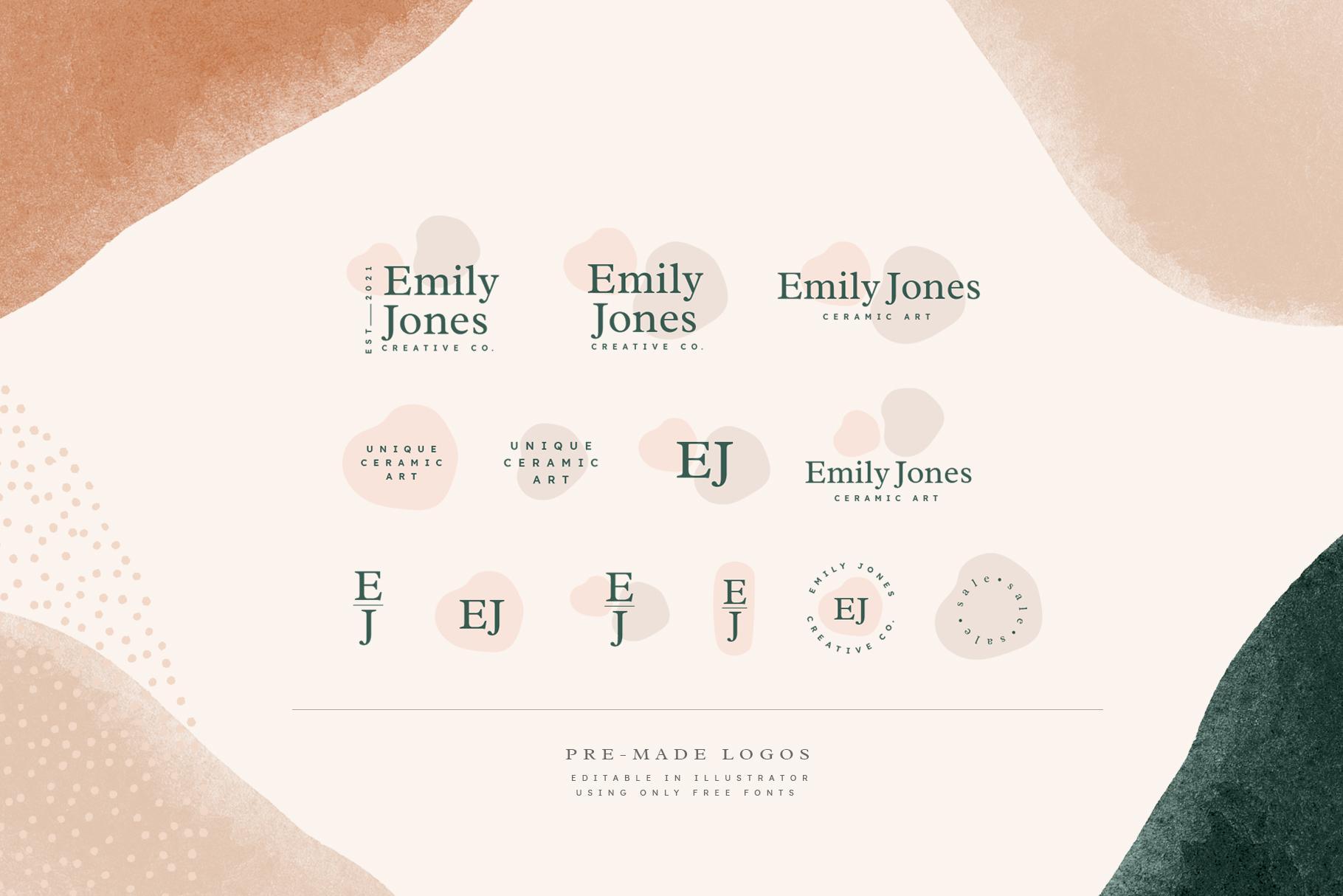 Earthy Abstract Shapes + Logos