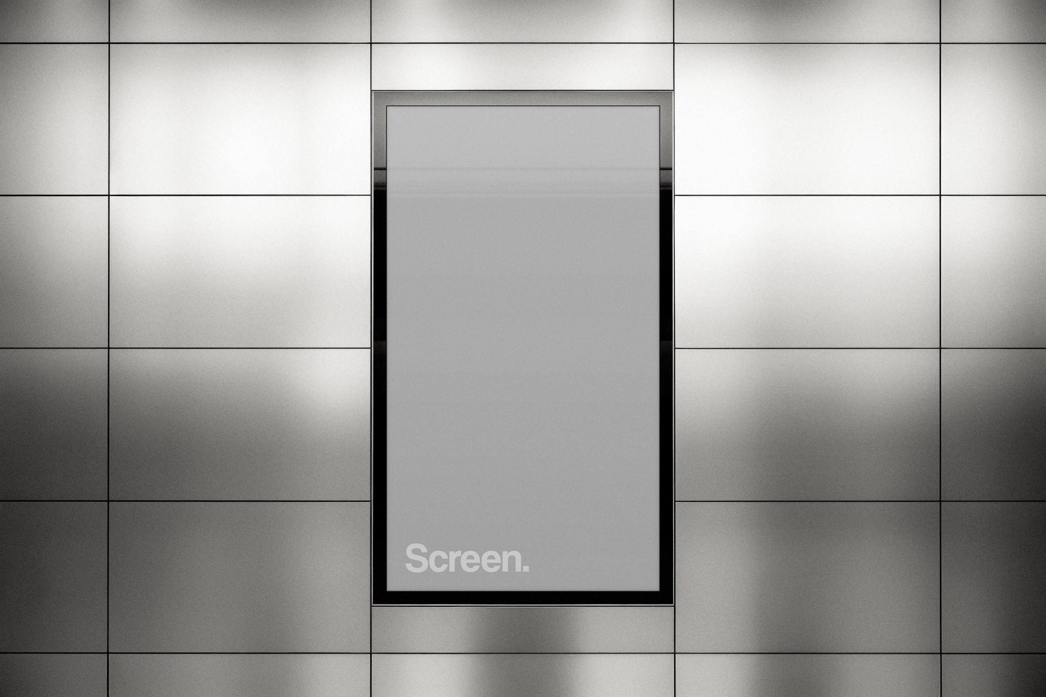 Vertical Metal Panels Screen Mockup