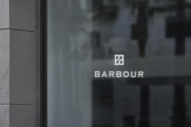 Minimal Office Logo on Glass Mockup