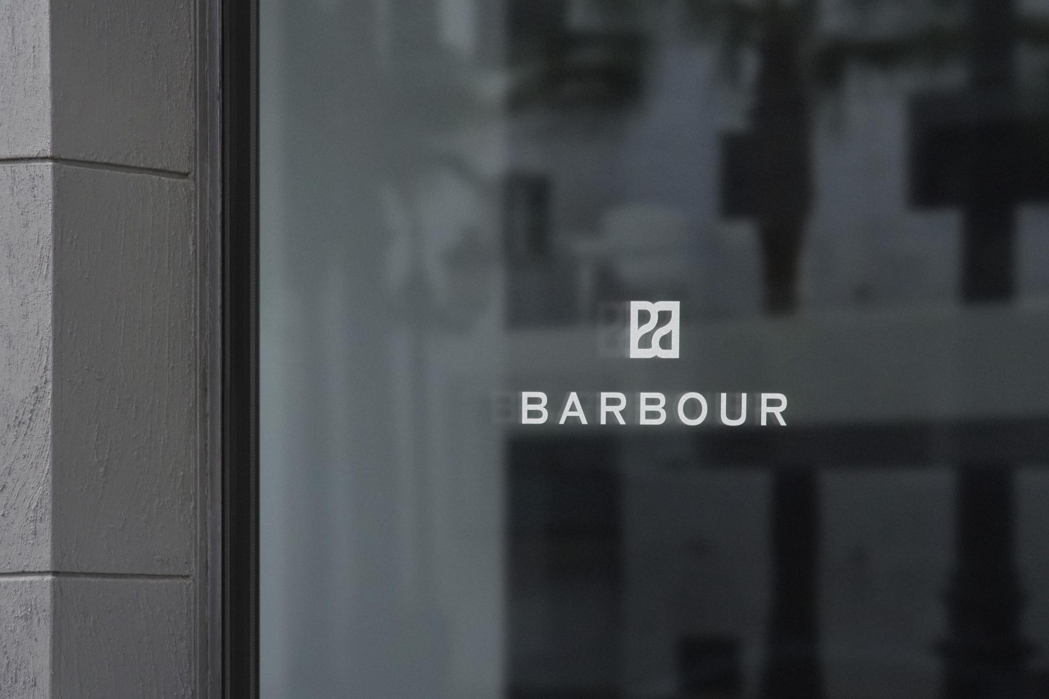 Minimal Office Logo on Glass Mockup