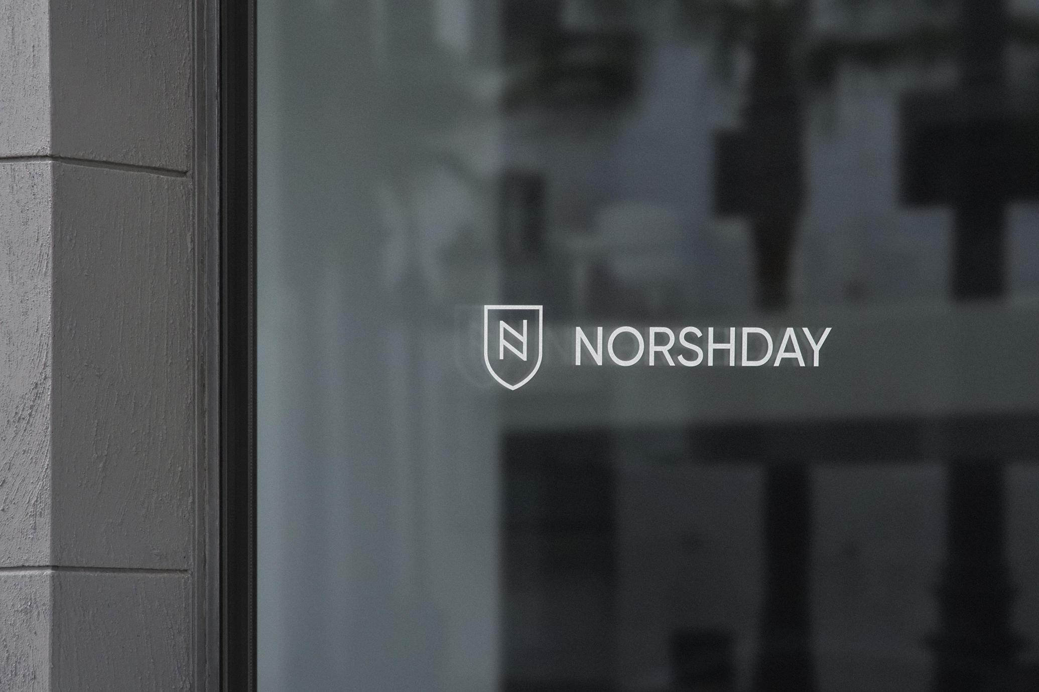 Minimal Office Logo on Glass Mockup