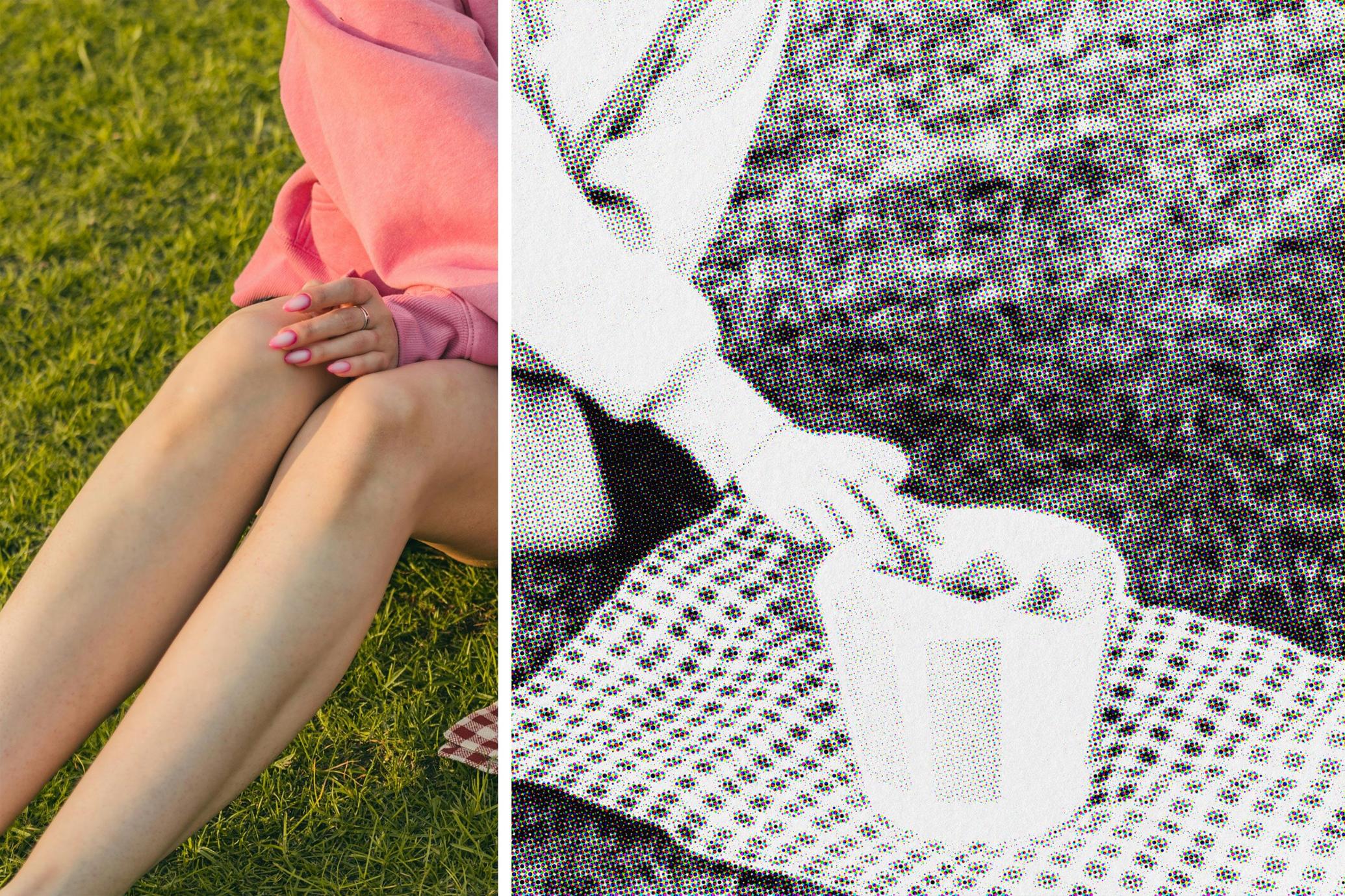 Retro Halftone Magazine Photo Effect