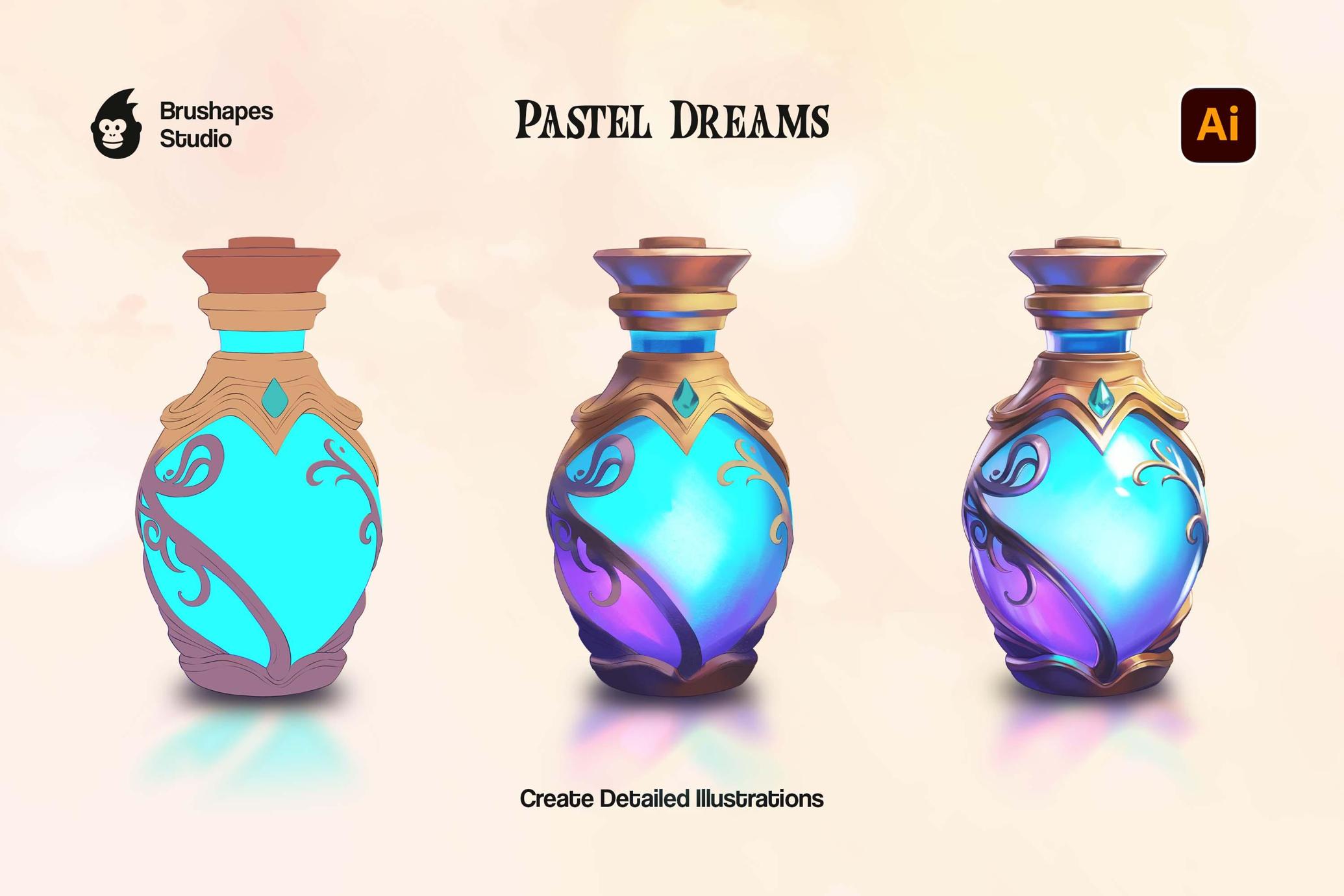 Pastel Dreams Illustrator Brushes