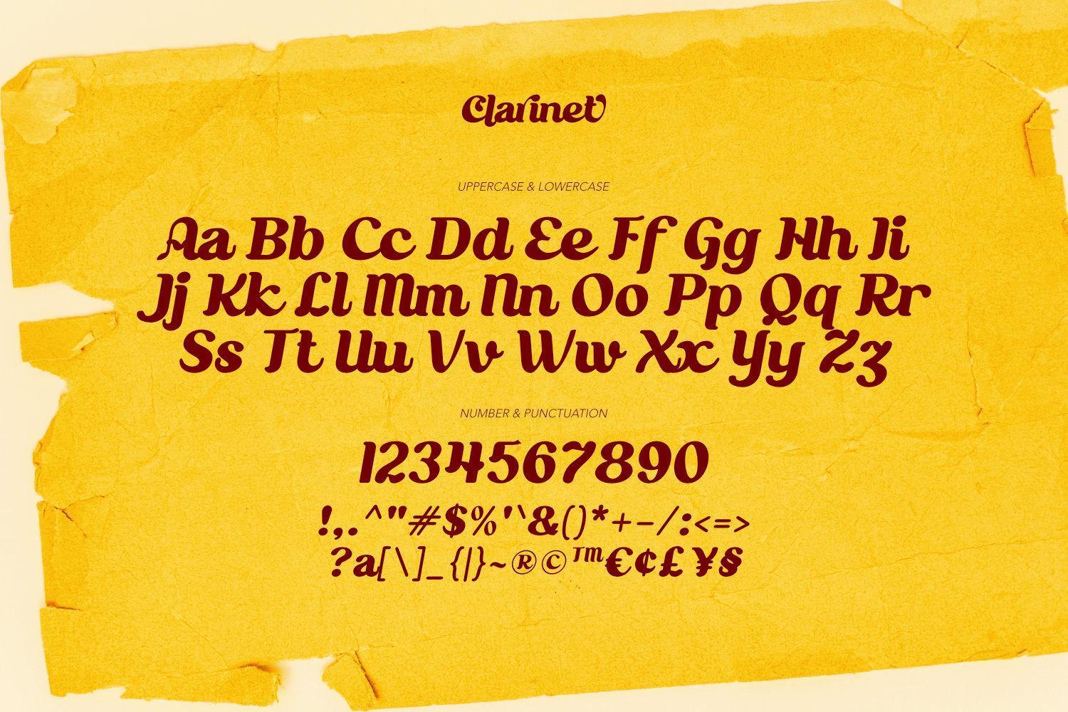 Clarinet - Retro Font