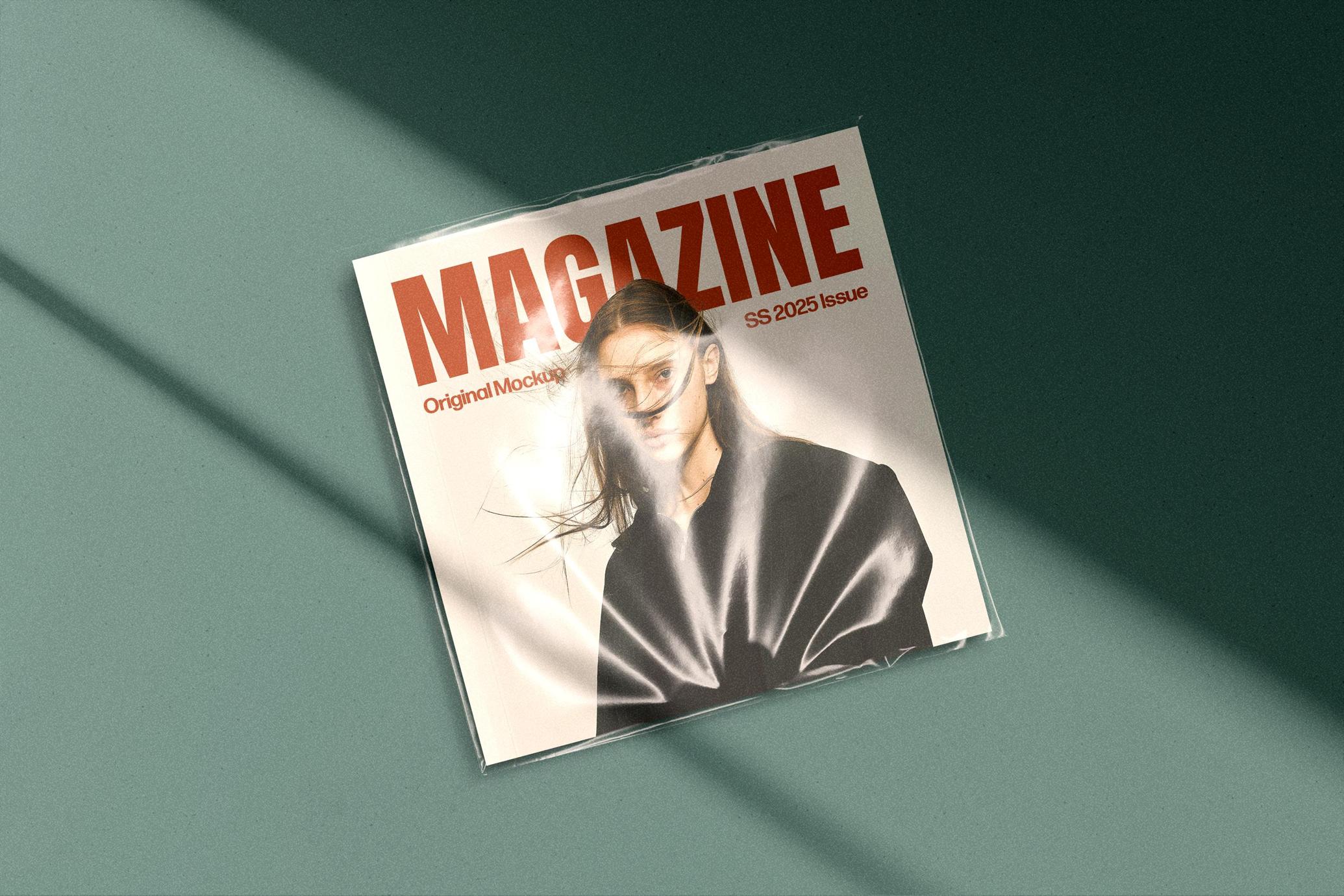 Plastic-Wrapped Magazine Mockup