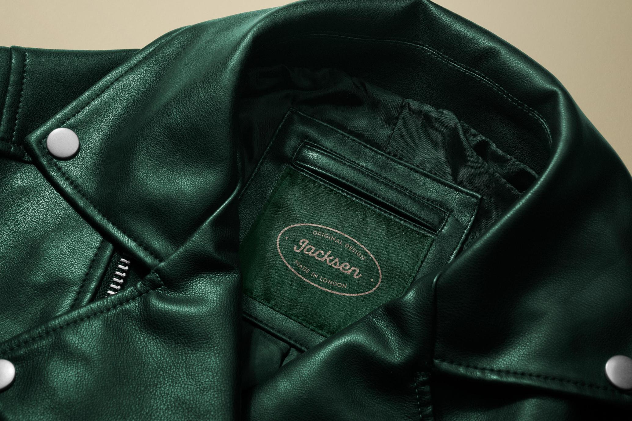 Leather Jacket Inner Label Mockup