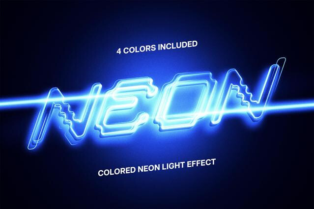 Colored Neon Light Text Effect