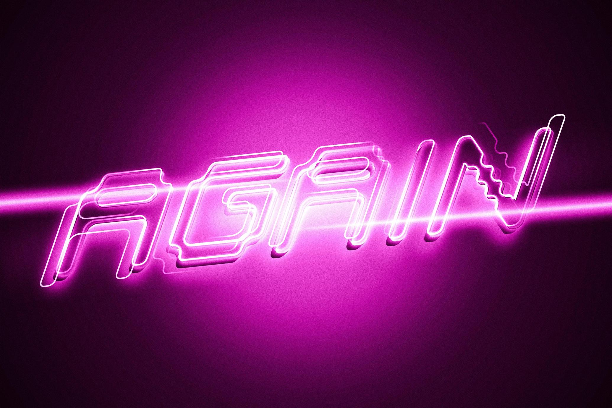 Colored Neon Light Text Effect