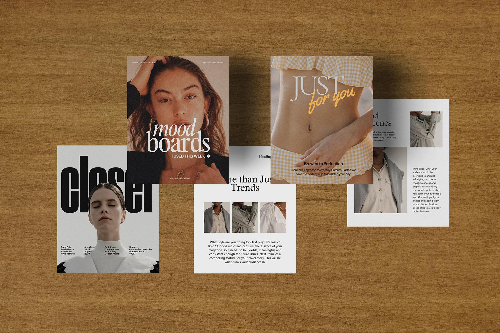 Editorial Post Card Mockup on Wood