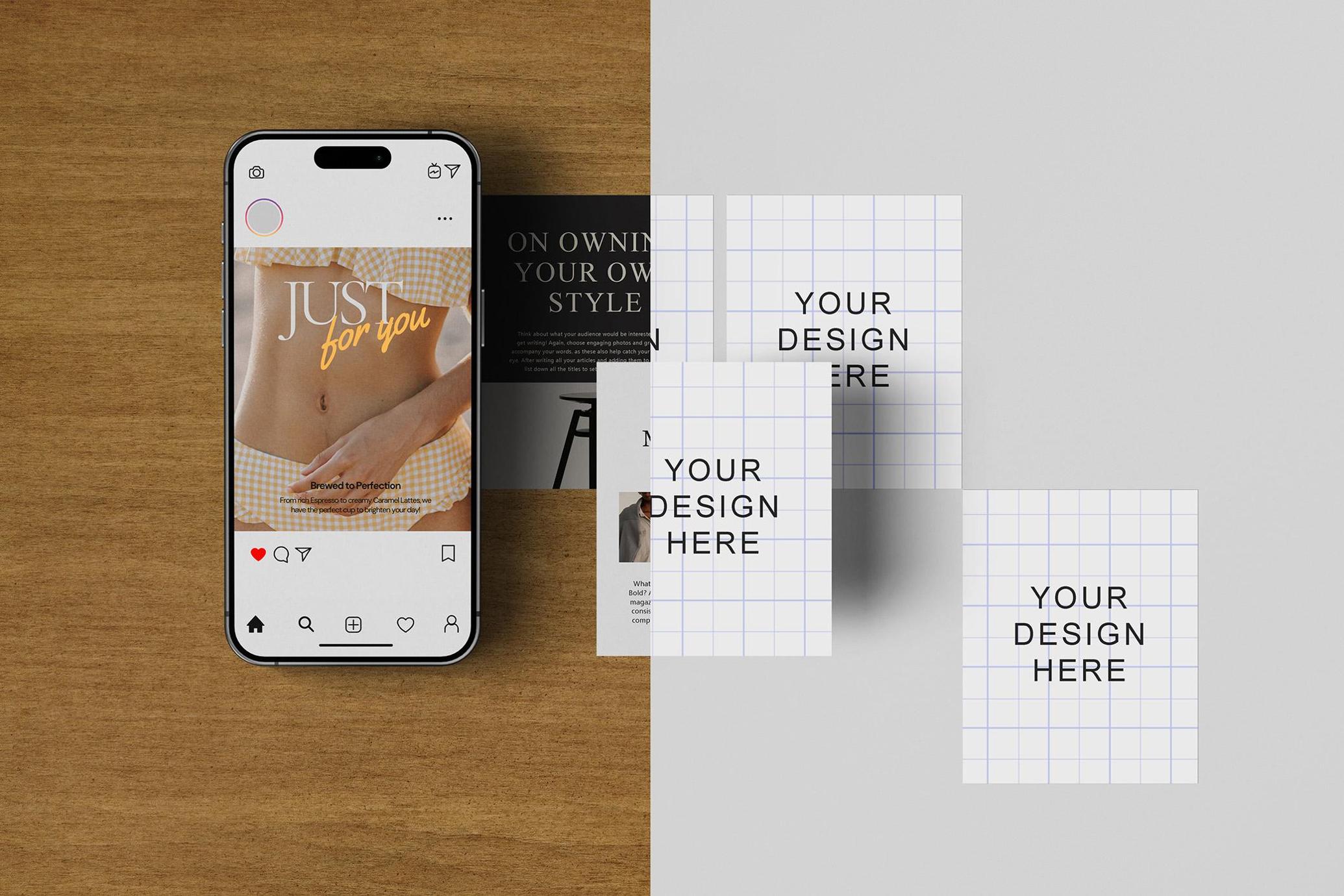 Social Posts & Phone Feed Mockup